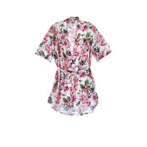 Show Me Your Mumu ROBE Womens One Size OS Brie Pink Floral Belted
